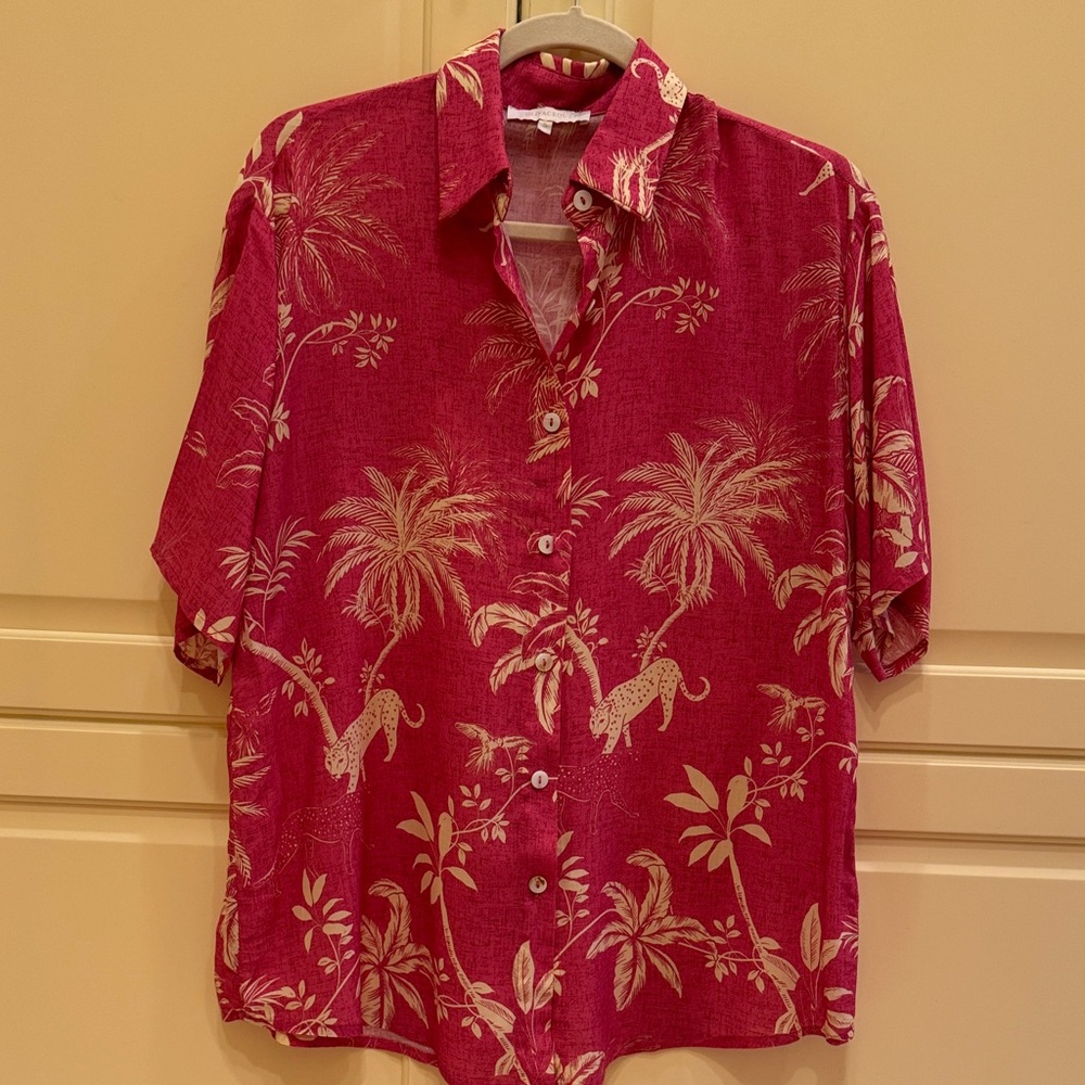Olivaceous Red and pale yellow Tropical Shirt